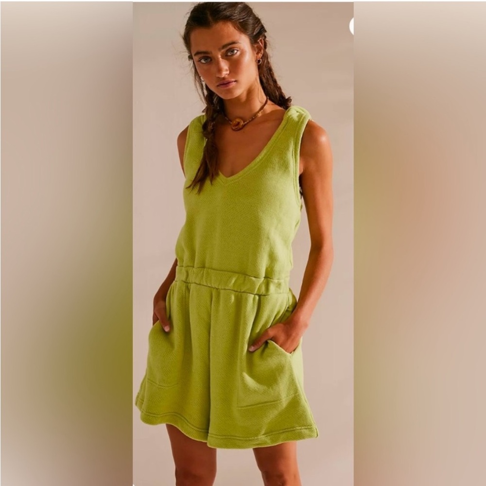 Free People Oliver Romper in Celery Juice Colorway 45396 - Picture 4 of 12